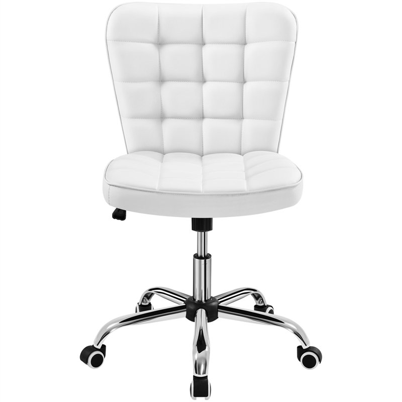 Yaheetech Modern Tufted Armless Leather Desk Chair &amp; Reviews | Wayfair ...